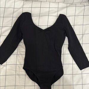 Bloch Black Long-Sleeve Scoop Neck Bodysuit